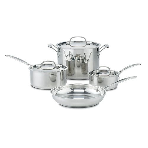 Jogo de Panelas Chef's Classic em Aço Inox para Indução 7 Peças Cuisinart - 77-7P1BR