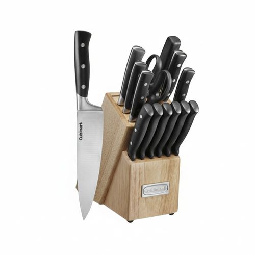 Bloco de Facas Triple Rivet Cabo Preto 15 Peças Cuisinart - C77TR-15P